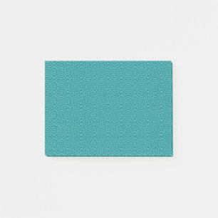 Tanager Turquoise och Teal Blue Repeat Mönster Post-it Block