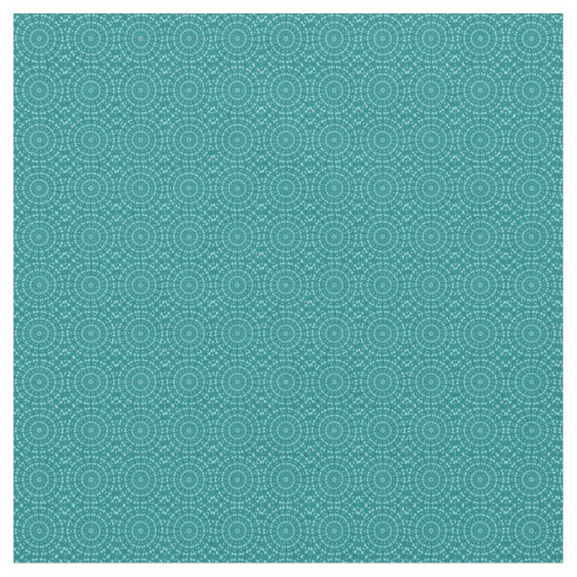 Tanager Turquoise och Teal Blue Repeat Mönster Tyg (Närbild)