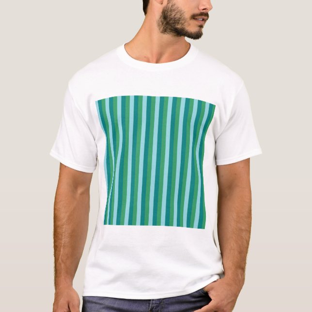 Tanager Turquoise, Teal Blue och Kelly Grönt Repea T Shirt (Framsida)