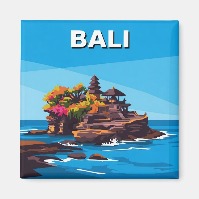 Tanah Lot Bali Indonesia Travel Abstrakt Magnet (Framsidan)