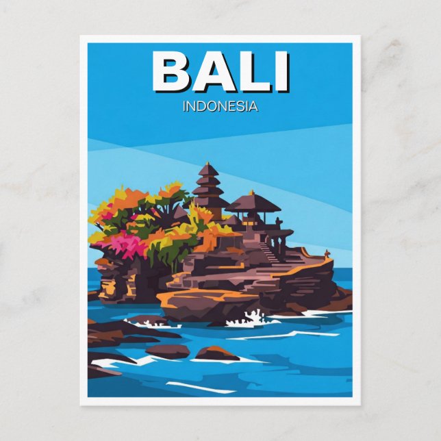Tanah Lot Bali Indonesia Travel Abstrakt Vykort (Framsida)