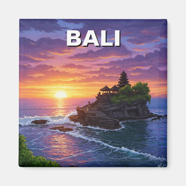 Tanah Lot Bali Indonesia Travel Magnet (Framsidan)