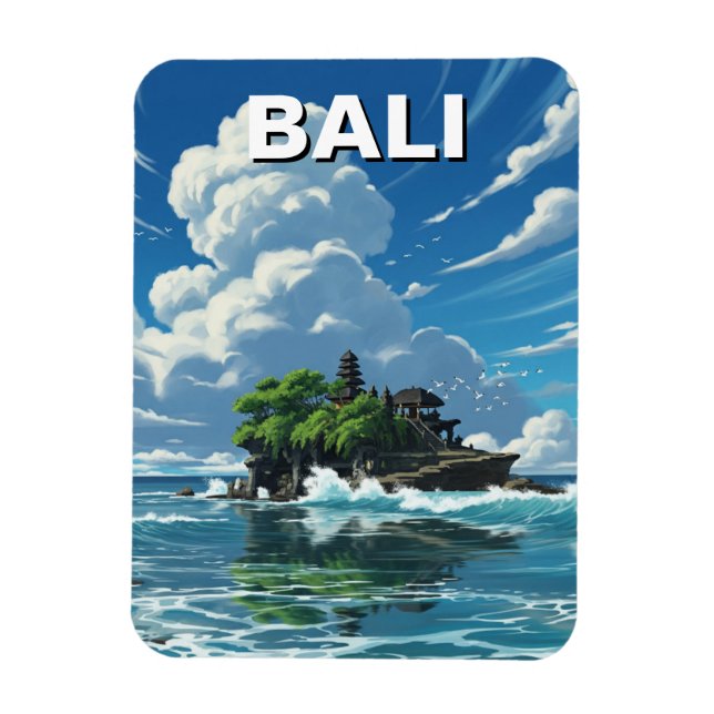 Tanah Lot Bali Indonesien Resa Magnet (Vertikal)