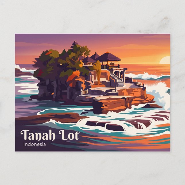 Tanah Lot Indonesien Vykort (Framsida)