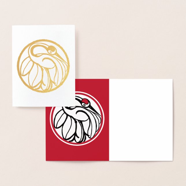 Tancho Japansk Crane Folierat Kort (Display)