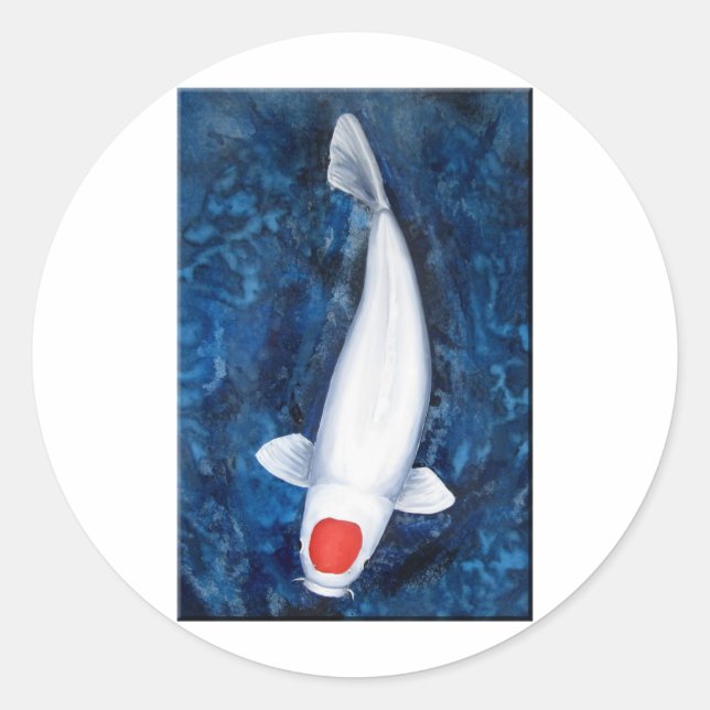 Tancho Koi Runt Klistermärke (Framsida)