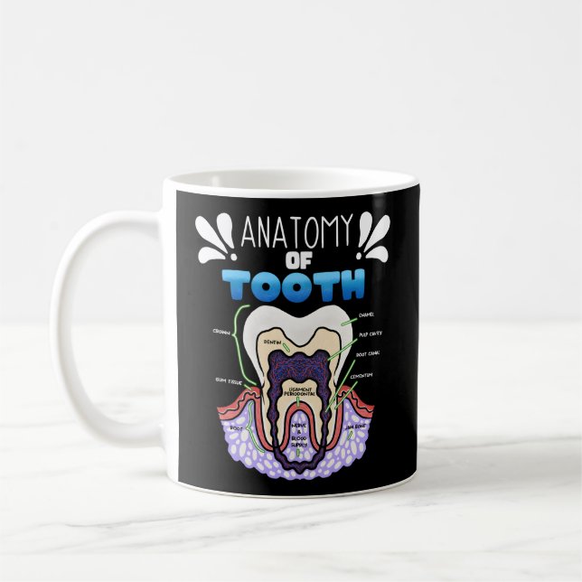 Tand Anatomidentist Humor för ortodoontist Kaffemugg (Vänster)