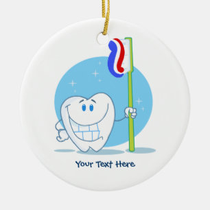 Tand (anpassade) julgransprydnad keramik