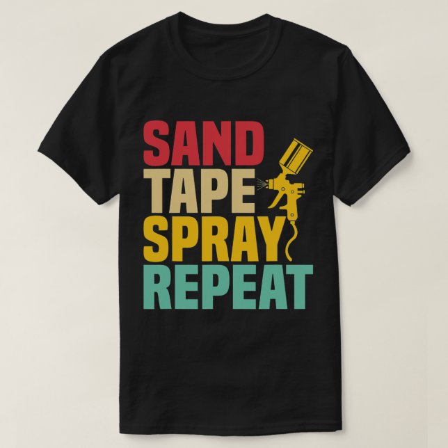 Tand Bandstråle Upprepa tekniken Automatisk kropps T Shirt (Design framsida)