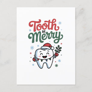 Tand be Merry Dental Dentist jul Julafton Inbjudan Vykort