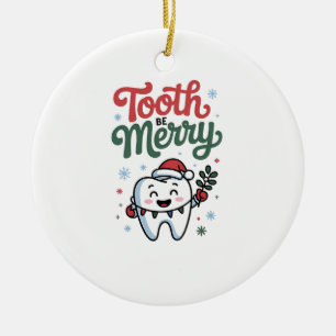 Tand be Merry Dental Dentist jul Julafton Julgransprydnad Keramik