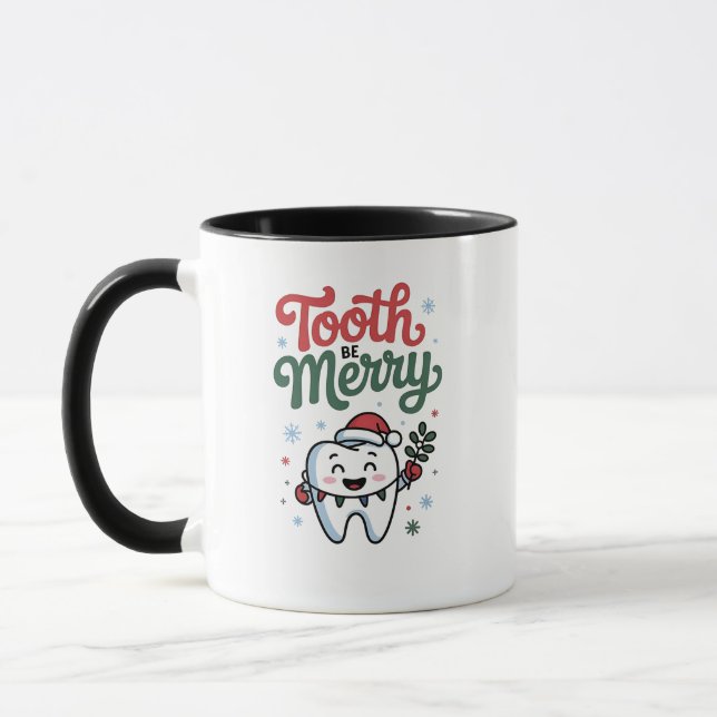 Tand Be Merry Tandläkare Jul Xmas  Mugg (Vänster)