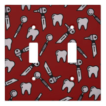 Tand be Told | Burgundy Dental Light Switch Cover