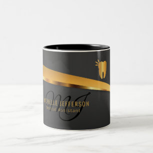 Tand- bemanna - svarten och guld Två-Tonad mugg