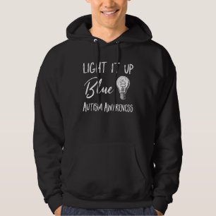 Tänd Blått Autism Jag Har Blått För Autism Världsd Hoodie