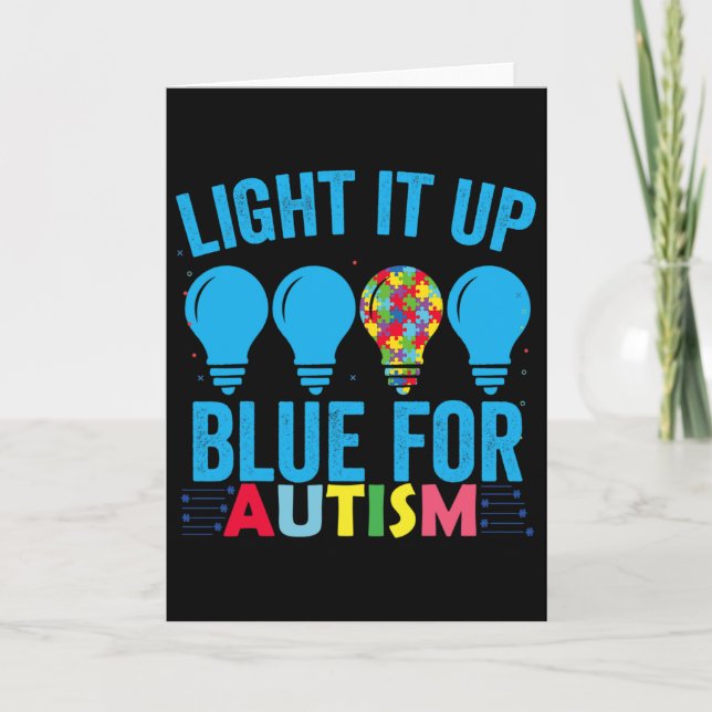 Tänd Blått Autismmedvetenhet Månad 1  Kort (Framsida)