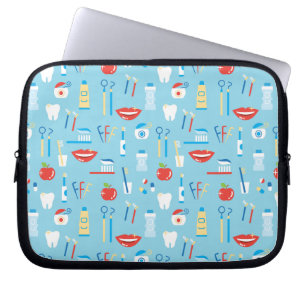 Tand- blåttmönster laptop fodral