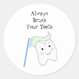 Tand Brushing Dental Reminder Runt Klistermärke