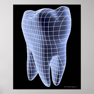 Tand datorkonstverk av en kindtandtand poster