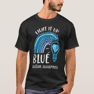 Tänd det blått Pussel Regnbåge Autism Acceptans T Shirt