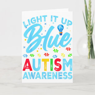 Tänd Det Upp Blått Autism Medvetenhet Män Kvinnor  Kort