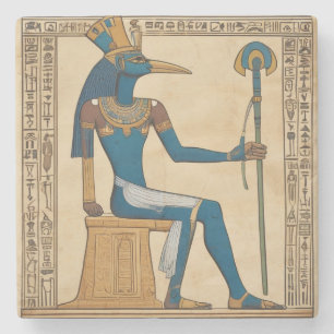 Tand, egyptisk gud. Emerald Tablets. Stenunderlägg