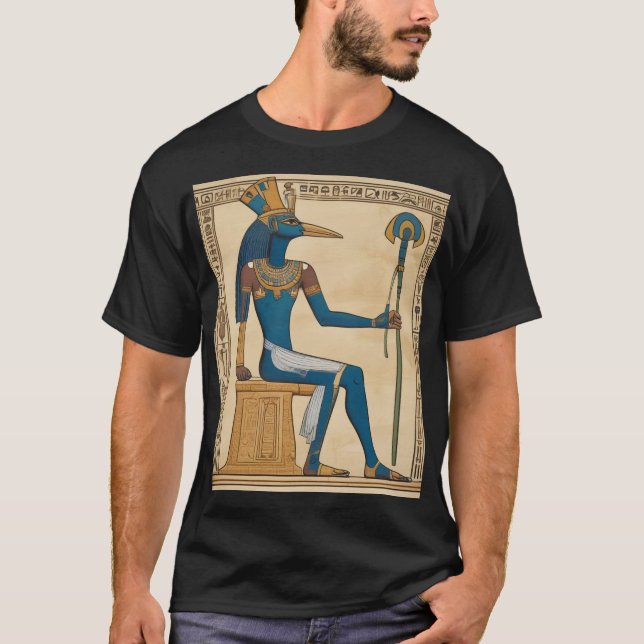 Tand, egyptisk gud. Emerald Tablets. T Shirt (Framsida)