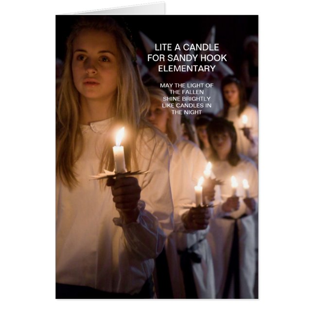 TÄND ETT LJUS FÖR SANDY HOOK ELEMENTARY HÄLSNINGSKORT (Framsidan)