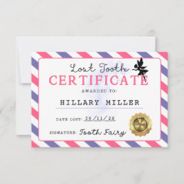 Tand Fairy Borttappad Tooth Certification Printabl Inbjudningar