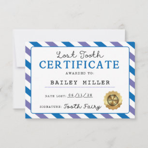 Tand Fairy Borttappad Tooth Certification Printabl Inbjudningar