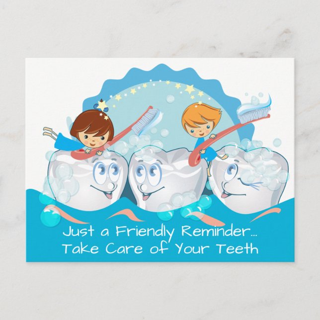 Tand Fairy Dental Apointen Reminder Postcard Vykort (Framsida)
