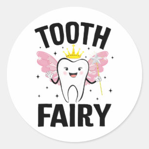 Tand Fairy Halloween Costume for Women Kids Runt Klistermärke