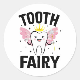 Tand Fairy Halloween Costume for Women Kids Runt Klistermärke