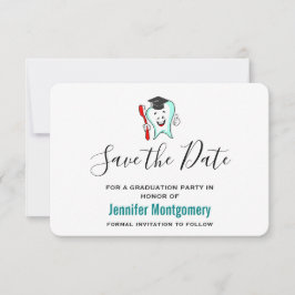 Tand för tandvård Lycklig med Studentmössa Spara Datumet