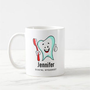 Tand för tandvård Lycklig med tandborste Kaffemugg