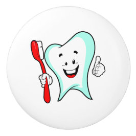 Tand för tandvård Lycklig med tandborste Knopp