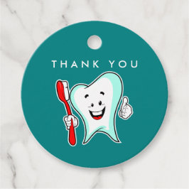 Tand för tandvård Lycklig med tandborste Tack Gåvor Etiketter