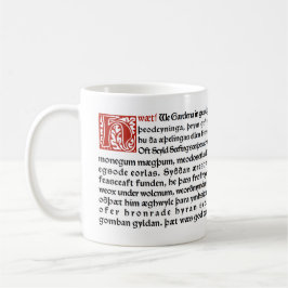 Tänd Geekmugg "Hwaet gammalt engelska" Beowulf. Kaffemugg