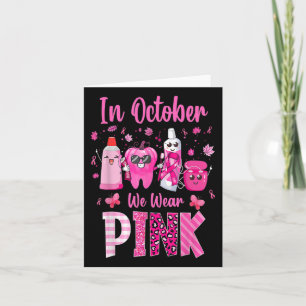 Tand i oktober Bära Rosa Breast Cancer Awaren Kort