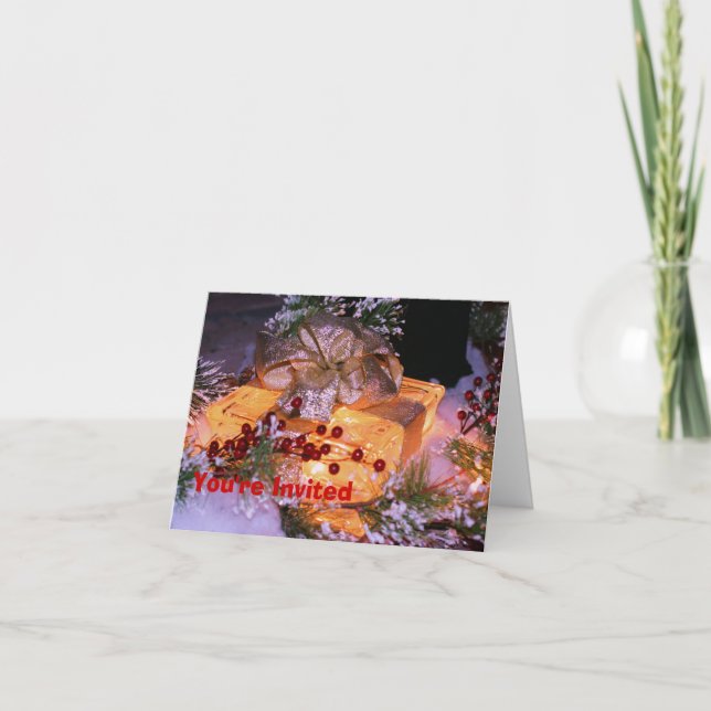 Tänd inbjudan för gåvajuljulfest (Framsida)