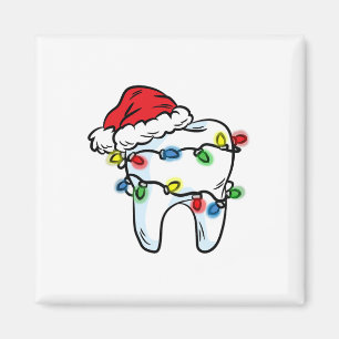 Tand julbelysning Santa mössa Tandläkare Tandhygie Magnet