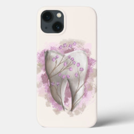 Tand och blommor, surrealistisk målning. Tandläkar