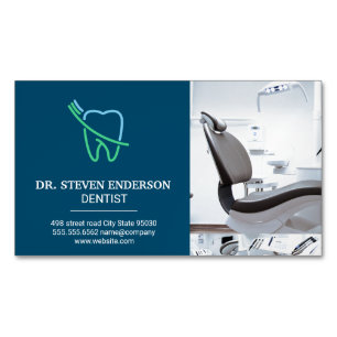 Tand- och penselLogotyp Dental Office-ordförande Magnetiska Visitkort