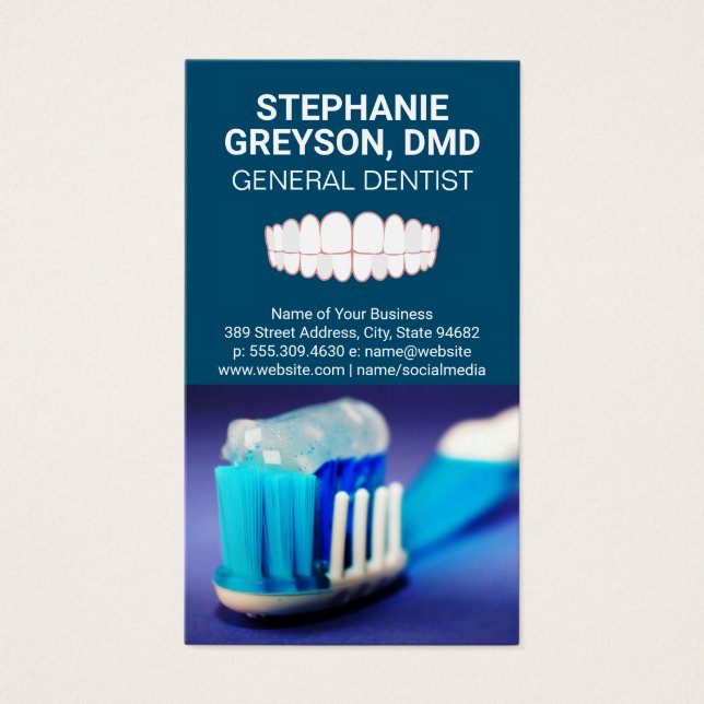 Tand- och penselLogotyp | Tionde ikonen Visitkort (Framsidan)