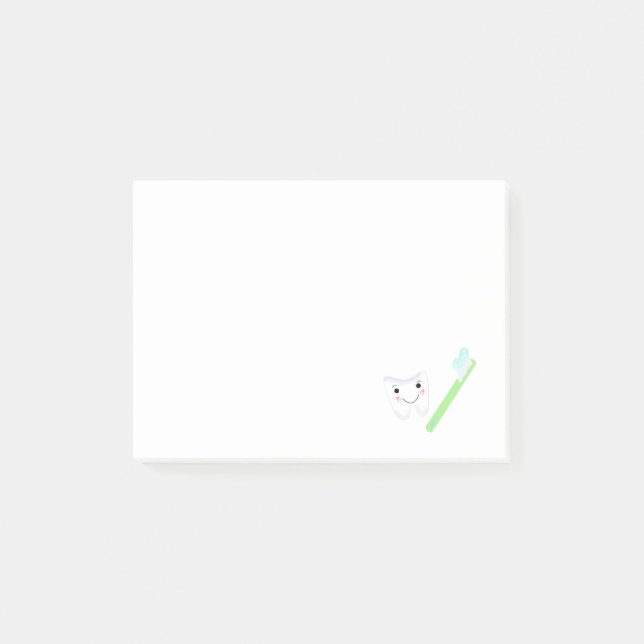 Tand och tandborste post-it block (Framsida)