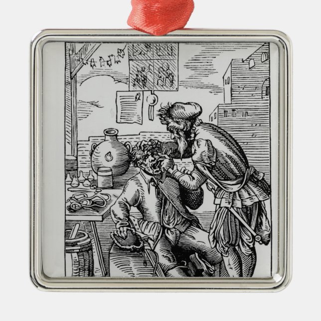 Tand- operatör julgransprydnad metall (Framsidan)