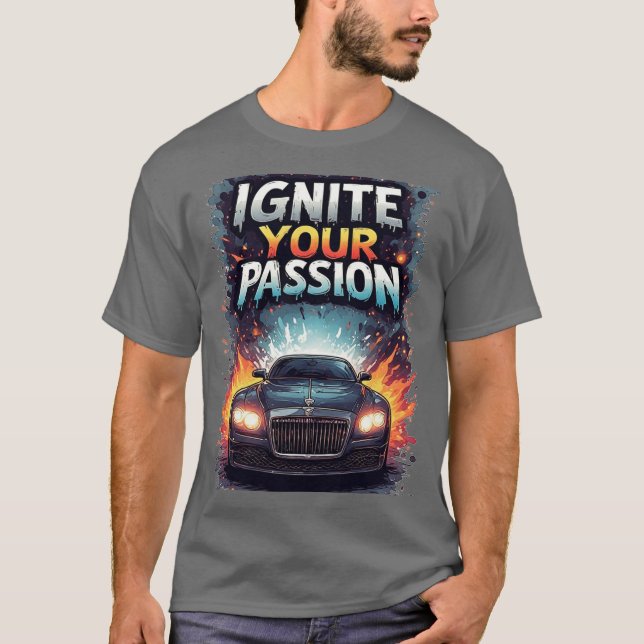 🏎️ Tänd passion Färgsprak Sportbil Energi  T Shirt (Framsida)