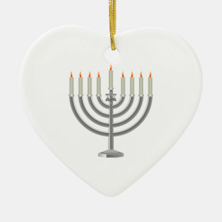 Tänd silverHanukkah menora med davidsstjärnan Julgransprydnad Keramik