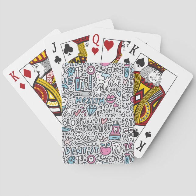 Tand- tecknadmönster casinokort (Baksidan)