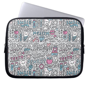Tand- tecknadmönster laptop fodral